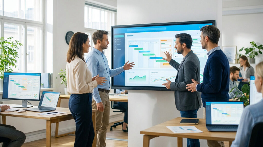 Logiciel de gestion de tâches moderne centralisant communication et planning