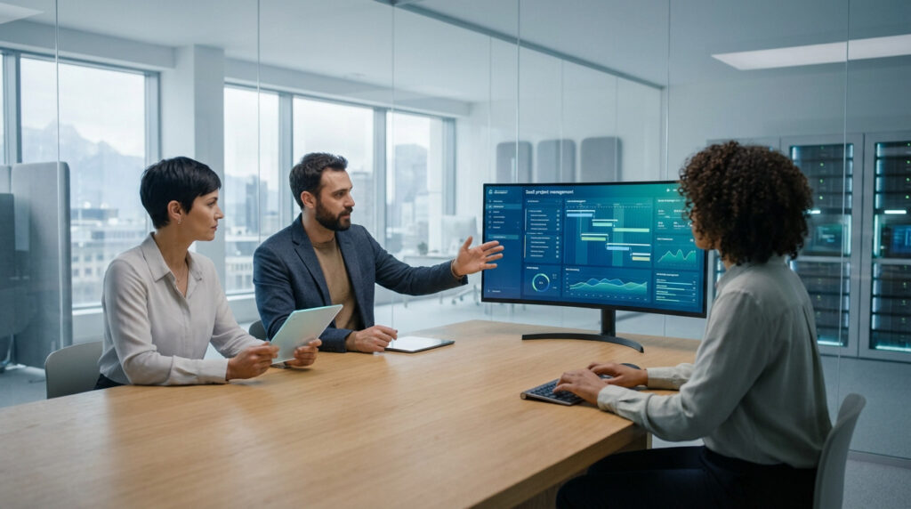 SaaS task management software interface showcasing centralized operations for agencies